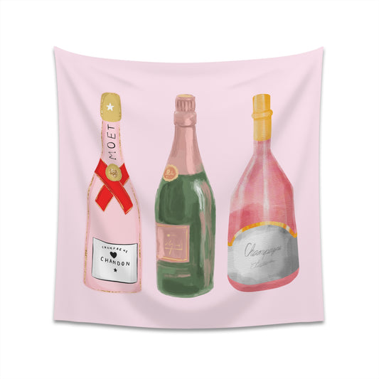 "PINK CHAMPAGNE " Printed Wall Tapestry