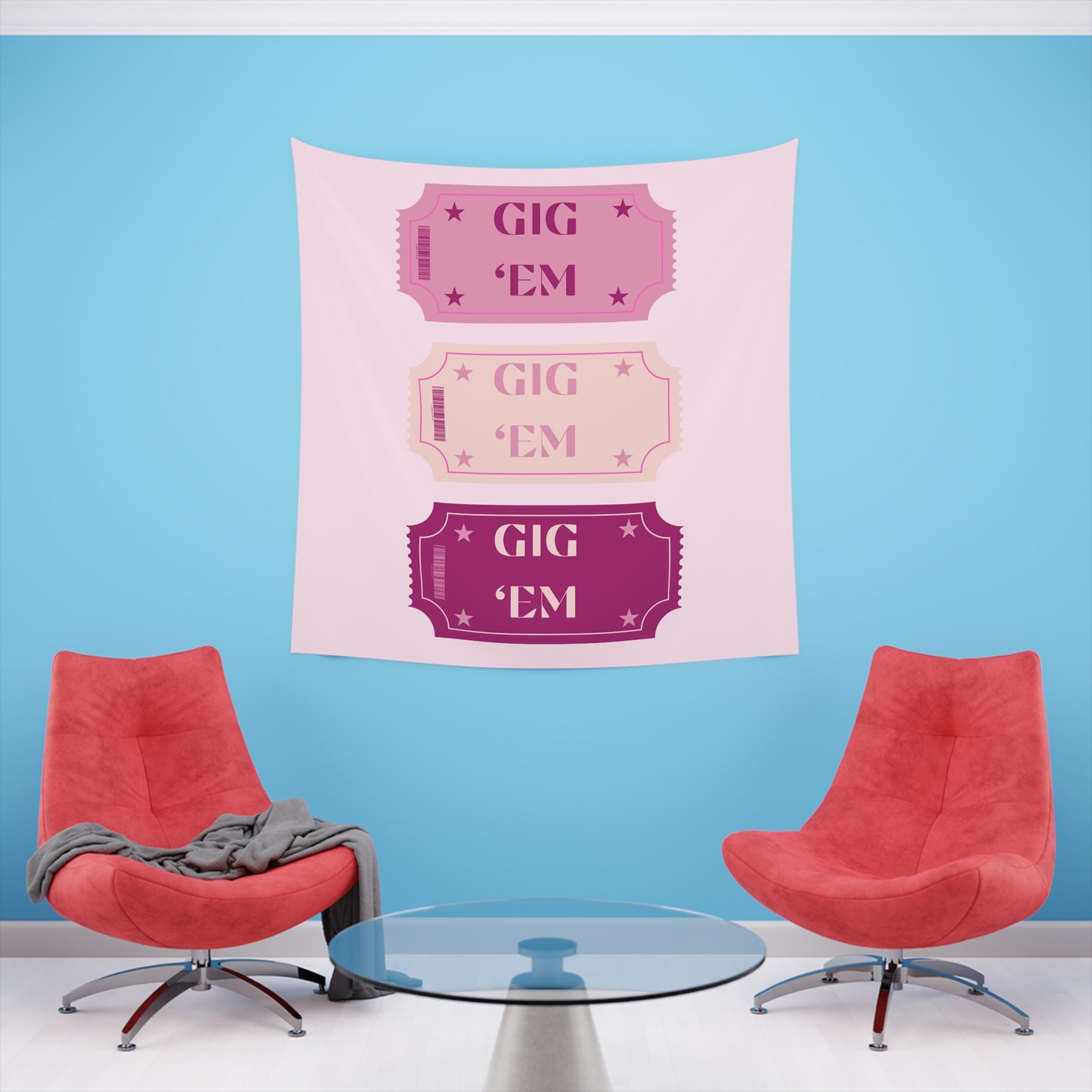 "GIG EM "Printed Wall Tapestry
