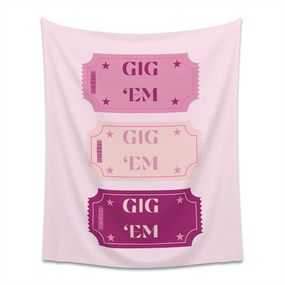 "GIG EM "Printed Wall Tapestry