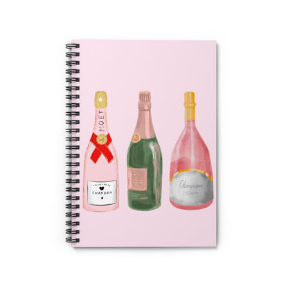 "PINK CHAMPAGNE" Spiral Notebook - Ruled Line