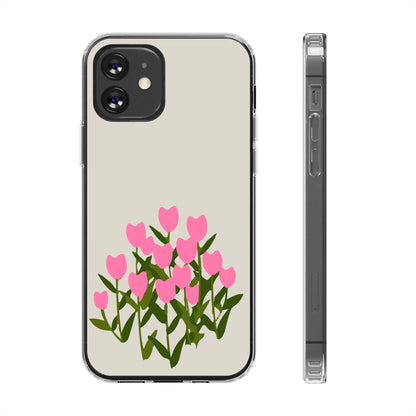 "Pink tulip " Clear Cases