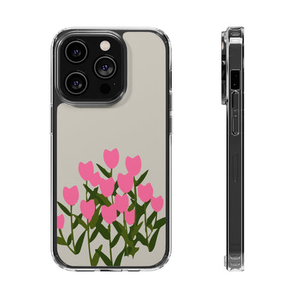 "Pink tulip " Clear Cases