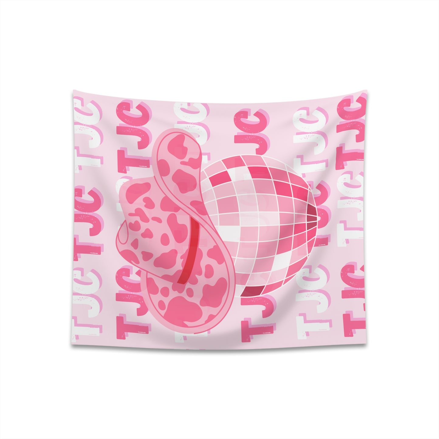 "PINK TJC" Printed Wall Tapestry