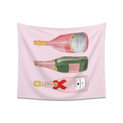 "PINK CHAMPAGNE " Printed Wall Tapestry